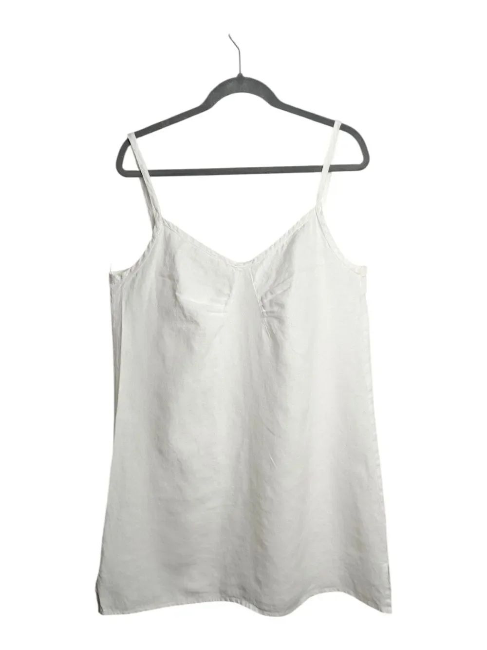 Pure Linen  White Mini Slip Dress Chemise